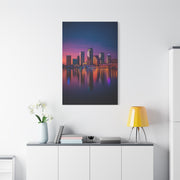 Modern City Skyline at Dusk Wall Art & Canvas Print