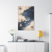 Vintage Nautical Map Ocean Composition Wall Art & Canvas Print