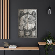 Antique World Map Engraving Wall Art & Canvas Print