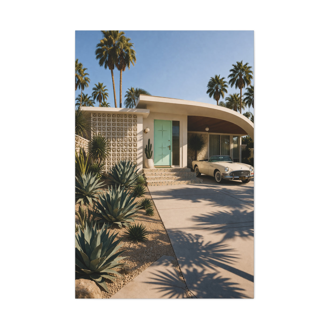 Palm Springs Modern Villa Exterior Wall Art & Canvas Print