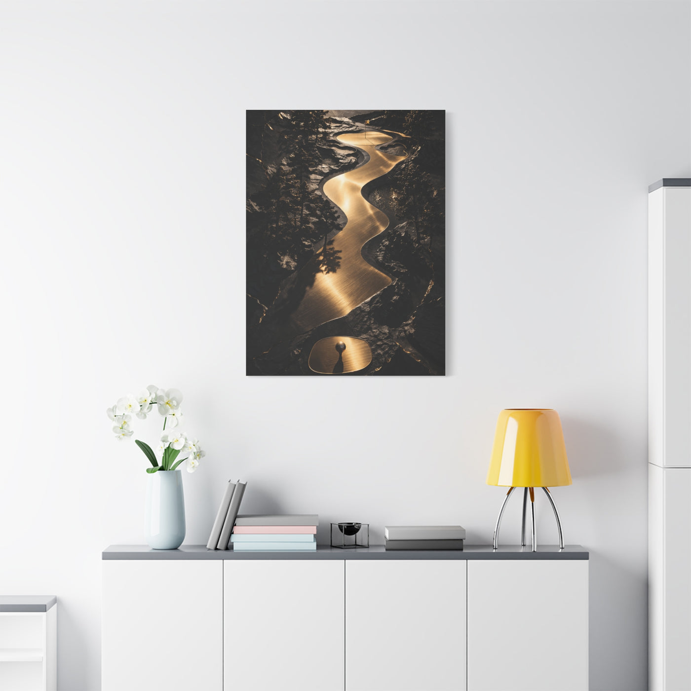 Sculptural Gold Golf Terrain Wall Art & Canvas Print