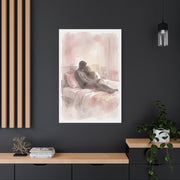 Abstract Bedroom Silhouette Romance Wall Art & Canvas Print