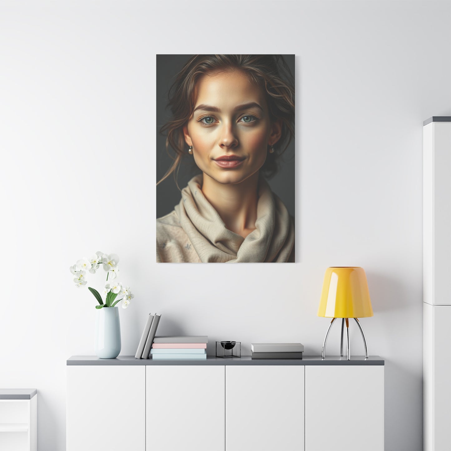 Vision Taupe, Linen, and Gray Art Art Wall Art & Canvas Print