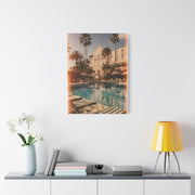 Palm Beach Poolside Retro Photograph Wall Art & Canvas Print