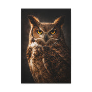 Great Horned Owl Portrait Studio Wall Art & Canvas Print