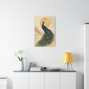Japandi Moon Peacock Minimal Wall Art & Canvas Print