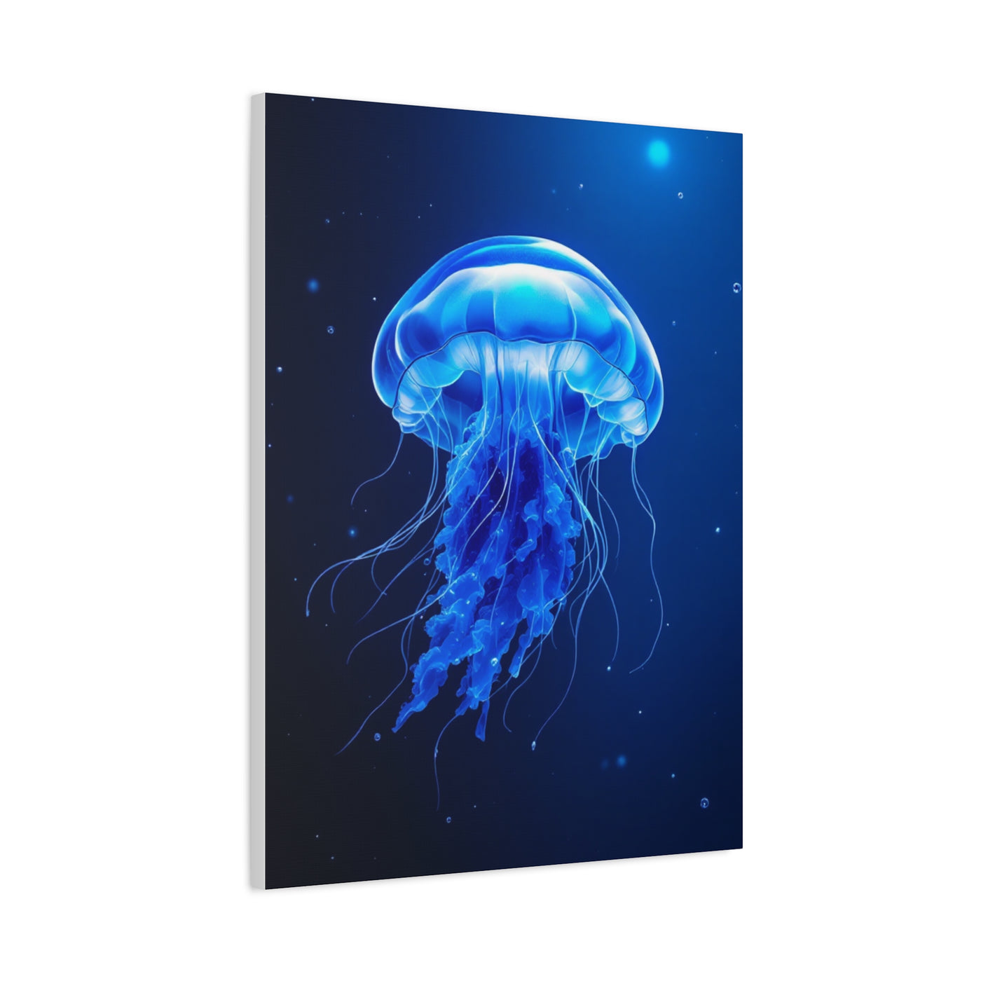 Glowing Jellyfish in Midnight Blue Waters Wall Art & Canvas Prints