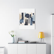 Navy Geometric Triptych Composition Wall Art & Canvas Print