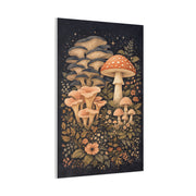 Whimsical Midnight Mushroom Garden Wall Art & Canvas Print