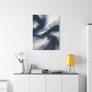 Expressive Navy Brush Flow Abstraction Wall Art & Canvas Print