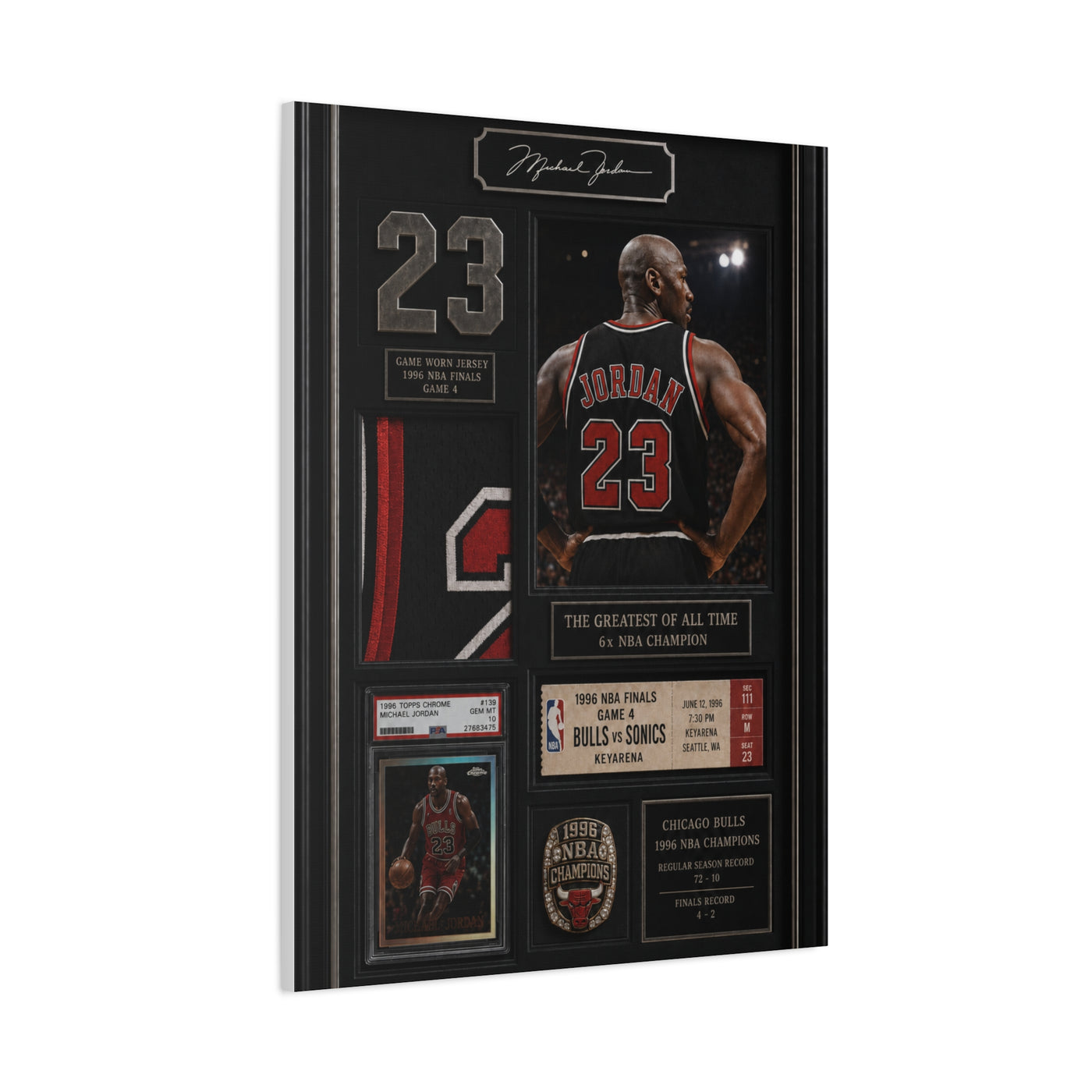 Michael Jordan Championship Memorabilia Sports Wall Art & Canvas Print
