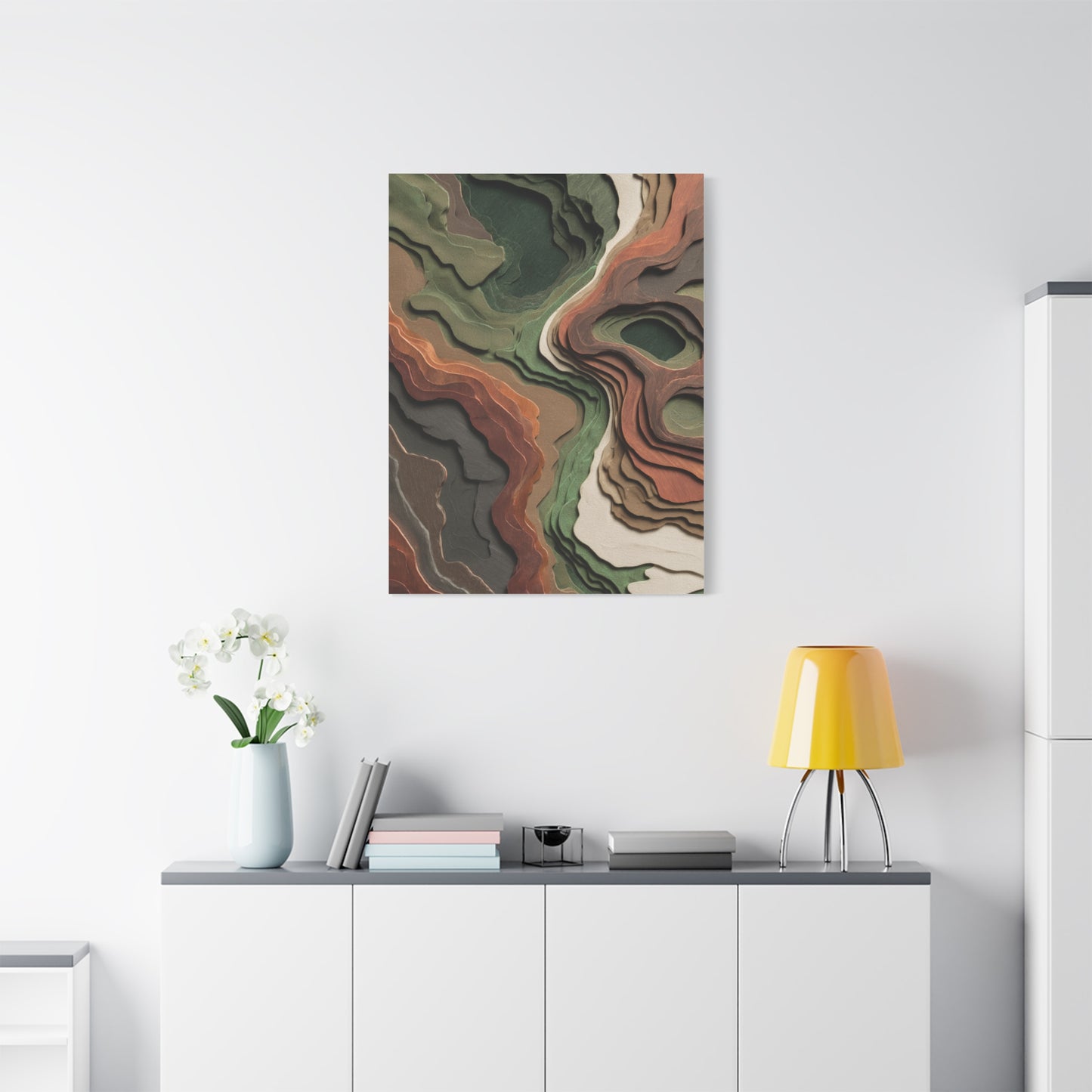 Abstract Terrain Inspired Layered Landscape Wall Art & Canvas Print
