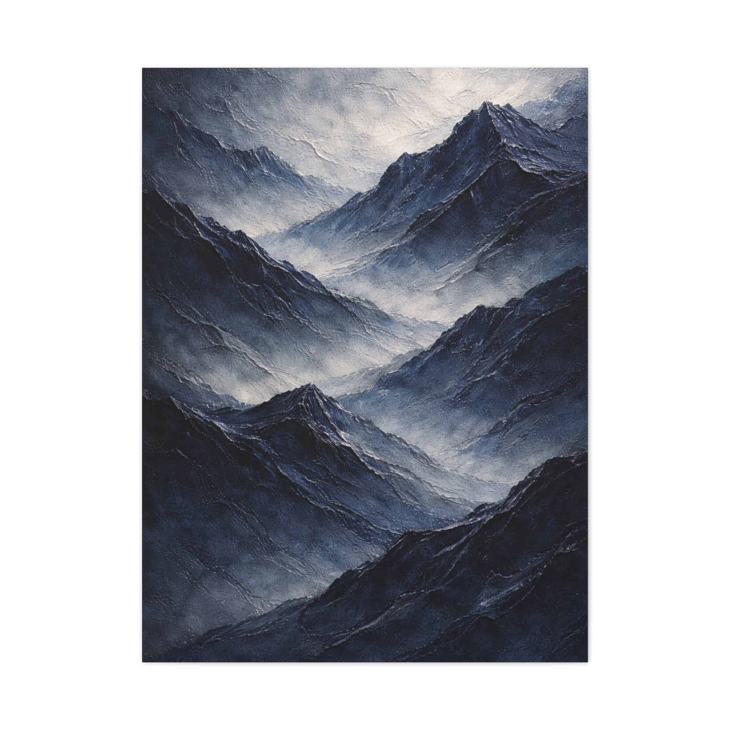 Textured Navy Mountain Horizon Wall Art & Canvas Print