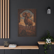 Hand Tooled Bighorn Sheep Southwest Wall Art & Canvas Print