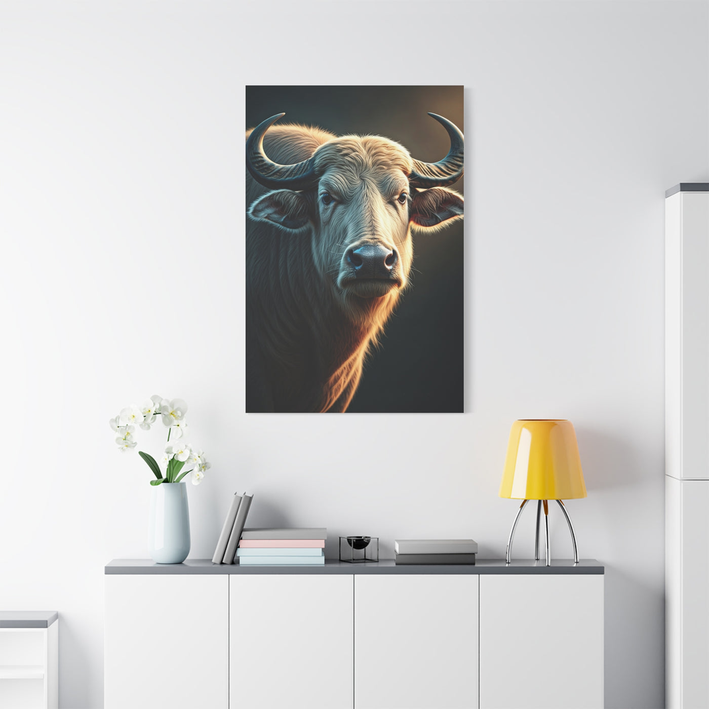 Soft Glowing Light Water Buffalo Portrait Wall Art & Canvas Print