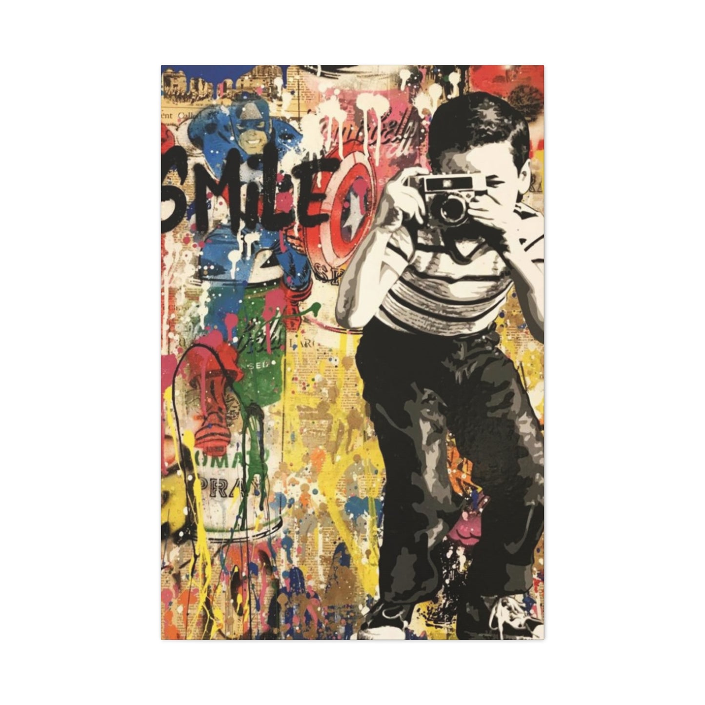 Smile Abstract Painting Mixed Media Wall Art & Canvas Prints