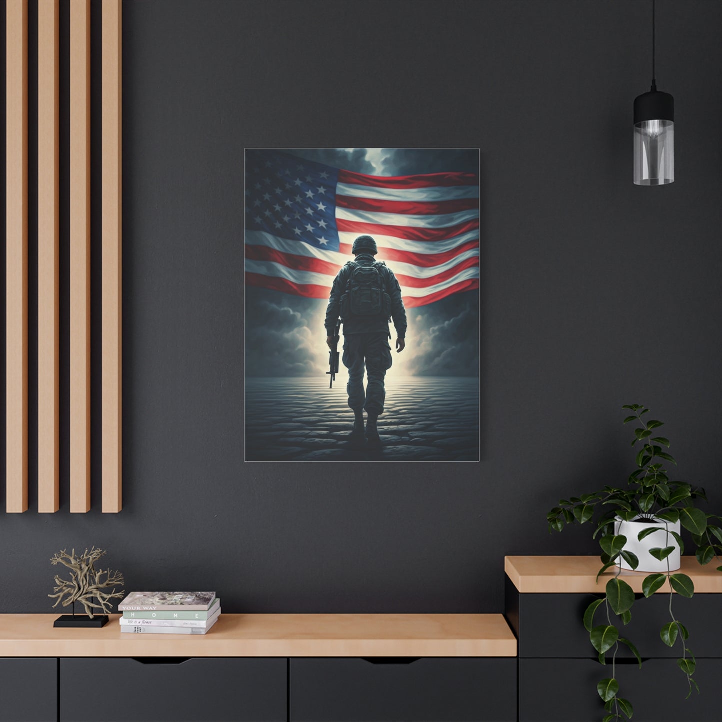 Soldier Standing for Freedom Wall Art & Canvas Prints .