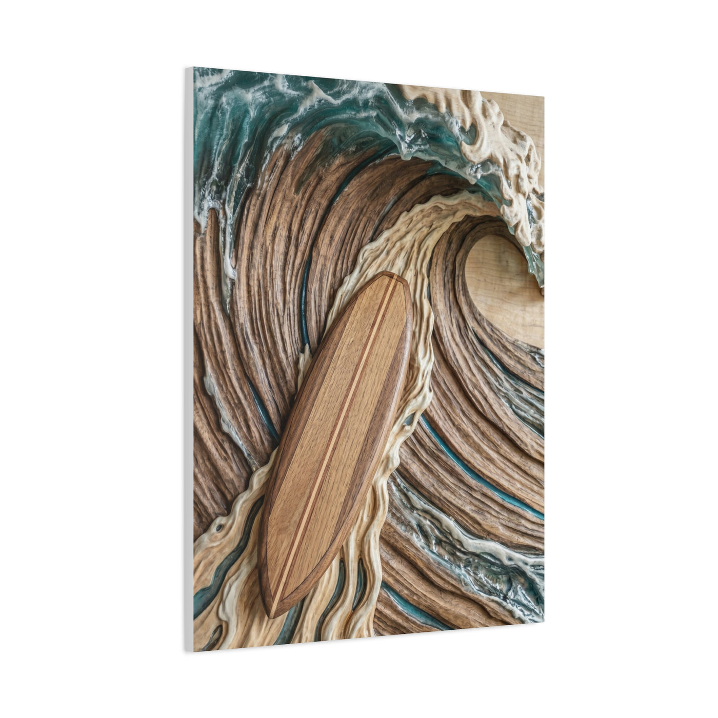 Surfboard Carved Barrel Wave Perspective Wall Art & Canvas Print