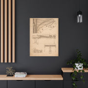 Grand Piano Blueprint Study Wall Art & Canvas Print
