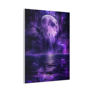 Surreal Violet Moon Glitchscape Wall Art & Canvas Print
