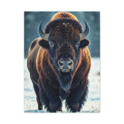 Winter American Bison in Snow Landscape Wall Art & Canvas Print