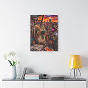 Surreal NYC Squirrel Rooftop Scene Wall Art & Canvas Print