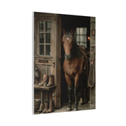 Rustic Stable Horse Portrait Wall Art & Canvas Print