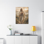 The Good Shepherd Walking with Lamb Wall Art & Canvas Print