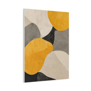 Pebble Form Mustard & Neutral Abstract Wall Art & Canvas Print