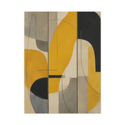 Organic Flow Mustard Curve Abstract Wall Art & Canvas Print