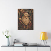 Layered Wooden Santa Relief Wall Art & Canvas Print