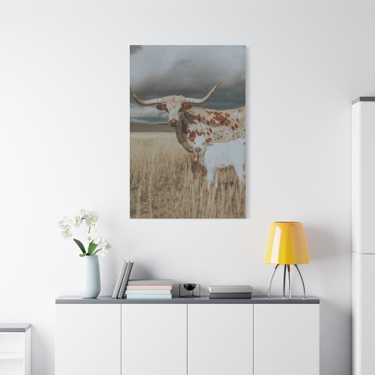 Wild Buffalo Family Longhorn Photos Wall Art & Canvas Prints