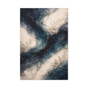 Navy Marble Botanical Flow Wall Art & Canvas Print