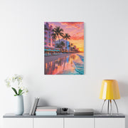 Miami Beach Art Deco Sunset Wall Art & Canvas Print