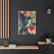 Hummingbird Botanical Collage Wall Art & Canvas Print