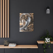 Luxury Chrome Wave Sculpture Interior Wall Art & Canvas Print