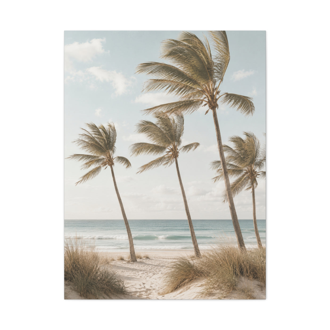 Coastal Palm Breeze Minimal Trees Wall Art & Canvas Print