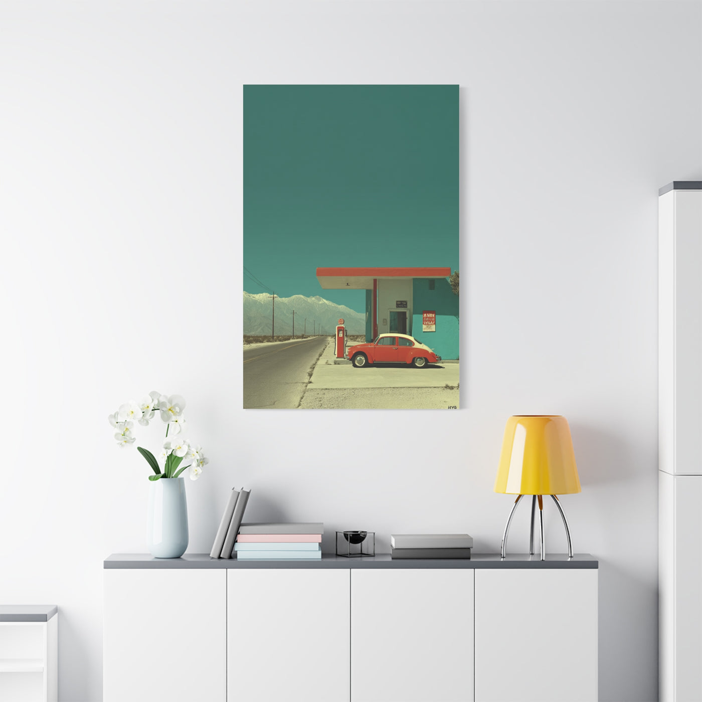 Minimal Desert Station Composition Wall Art & Canvas Print