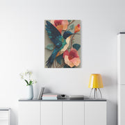Hummingbird Botanical Collage Wall Art & Canvas Print