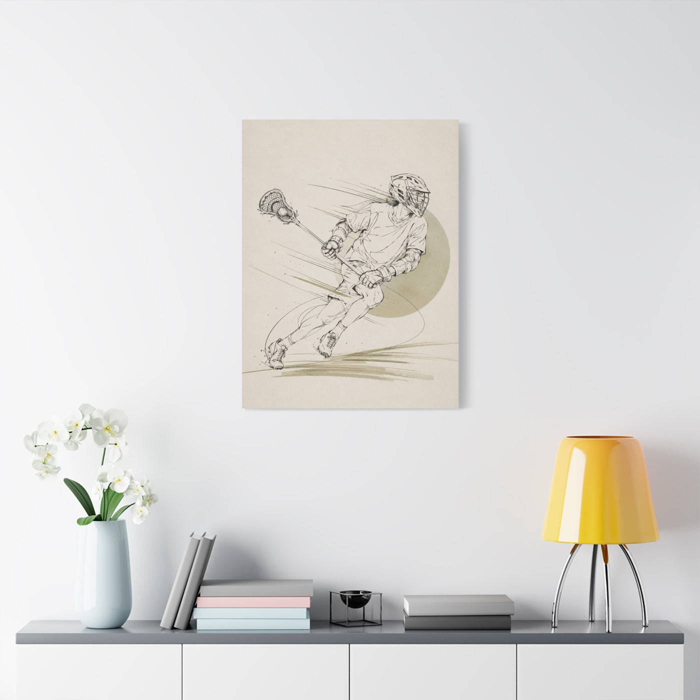 Minimal Lacrosse Motion Sports Wall Art & Canvas Print
