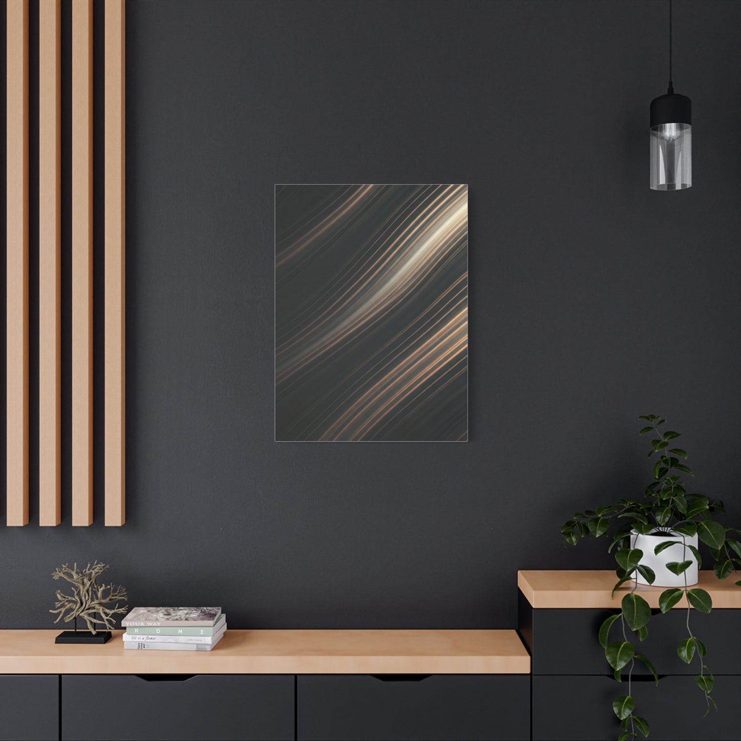 Golden Light Streak Abstract Wall Art & Canvas Prints