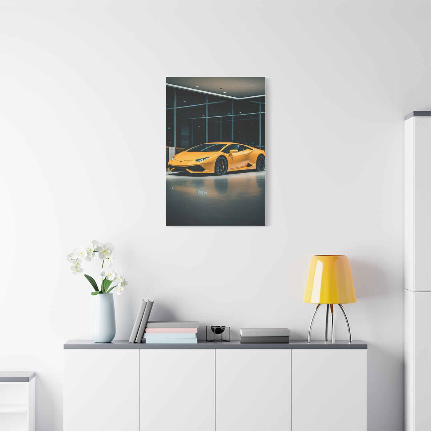 Lamborghini Huracán Modern Showroom Wall Art & Canvas Prints