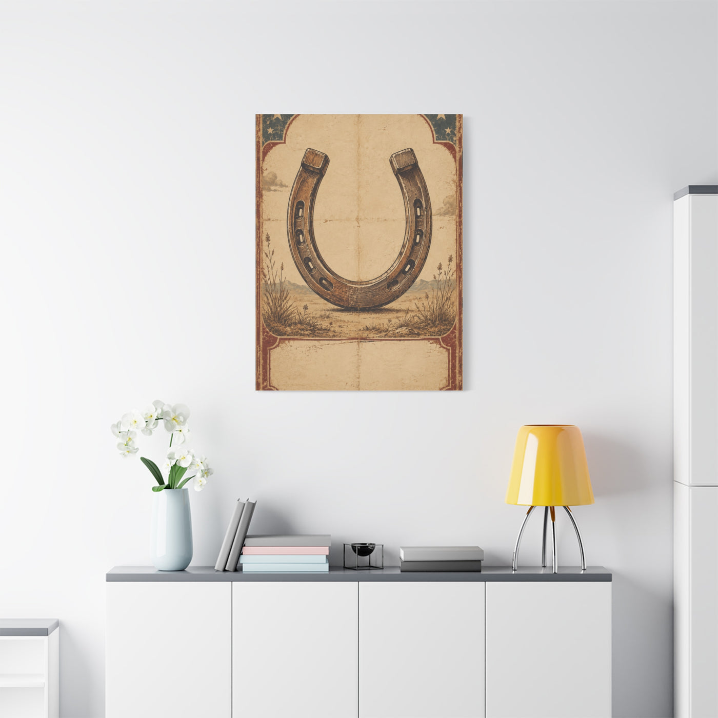 Rustic Horseshoe Frontier Poster Wall Art & Canvas Print