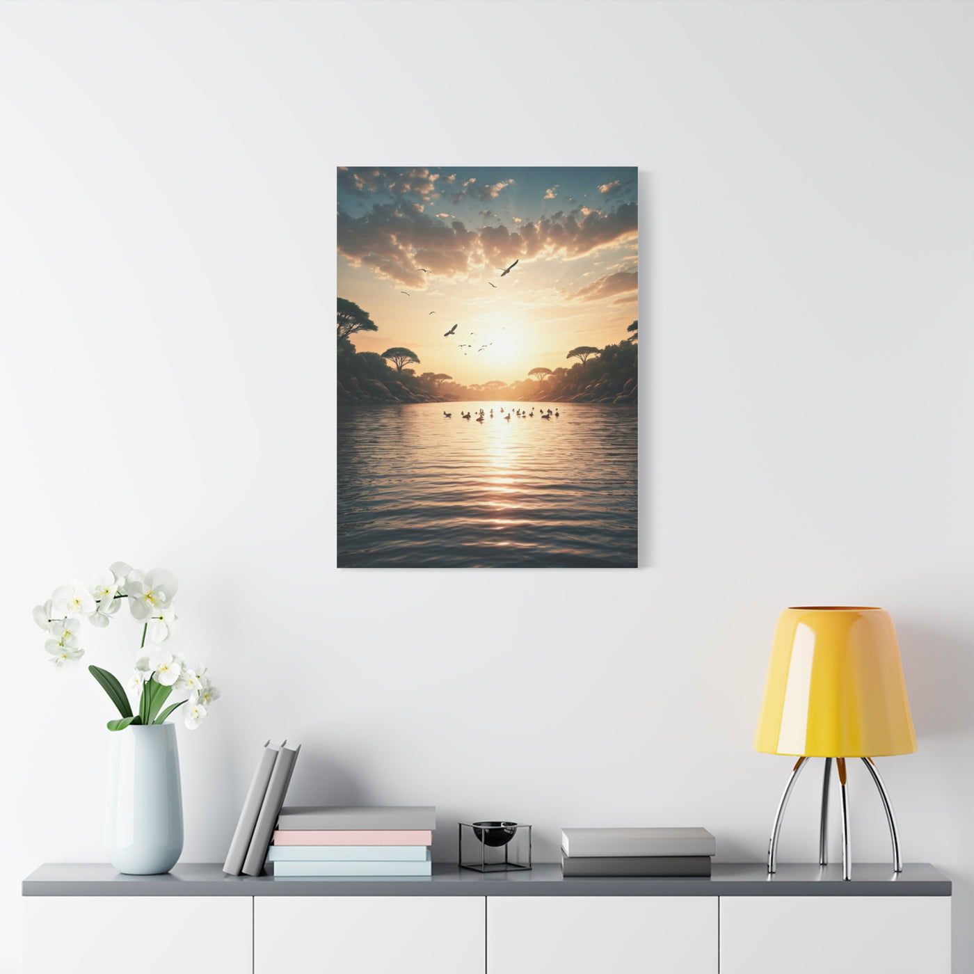 Sunrise Reflection Over Tranquil Waters Wall Art & Canvas Prints