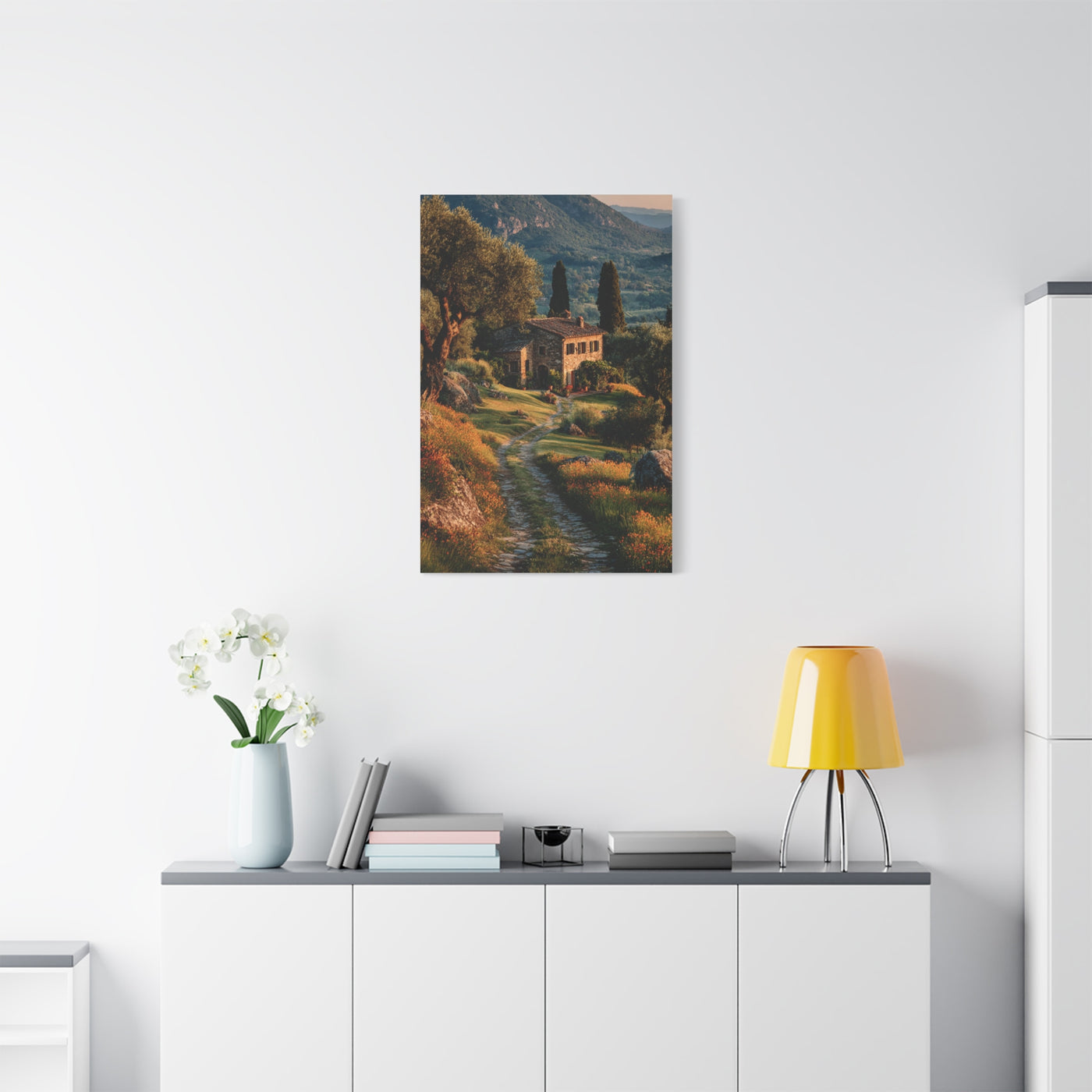 Tuscan Green Olive Grove Landscape Wall Art & Canvas Print