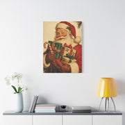 Vintage Americana Santa with Presents Wall Art & Canvas Print