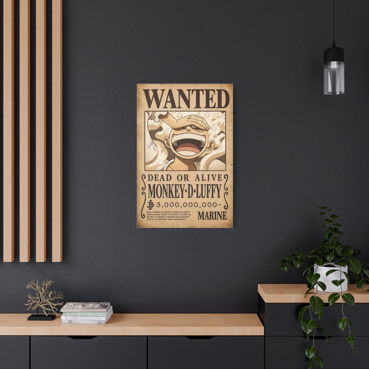 One Piece Monkey D. Luffy Gear 5 Wanted Poster Wall Art & Canvas Print