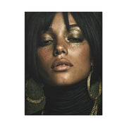 Gold Leaf Eyelid Noir Portrait Wall Art & Canvas Print