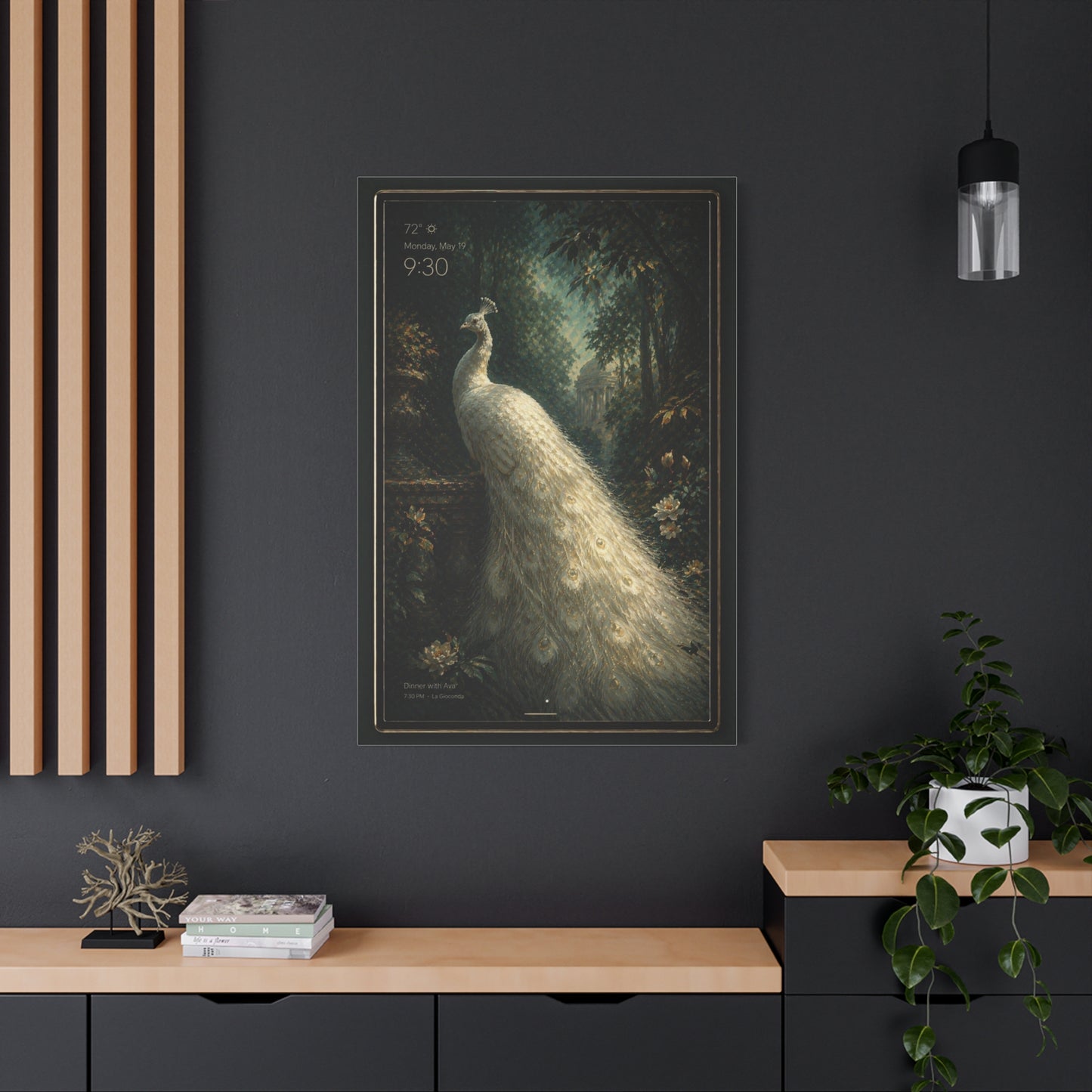 Digital White Peacock Forest Display Wall Art & Canvas Print