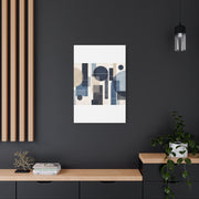 Navy Geometric Triptych Composition Wall Art & Canvas Print